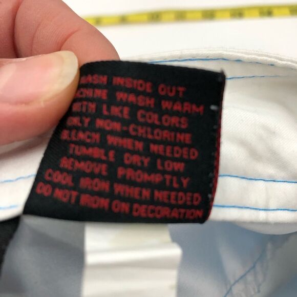 Hawk by Tony Hawk Blue & White Board Shorts With Black Palm Trees Size 36 Waist - Picture 9 of 10